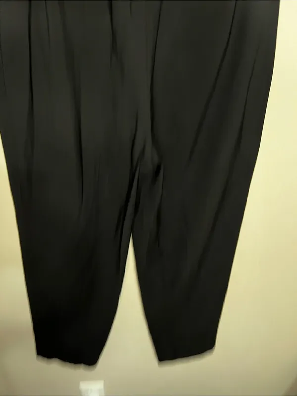 Zara NWT Black Paperbag High Rise Pleated Belted Tapered Trouser‎ Pants - Image 7