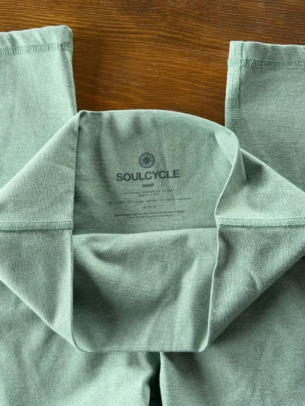 soulcycle Light Mint Green Racerback Bra and Leggings Workout Set - Image 6