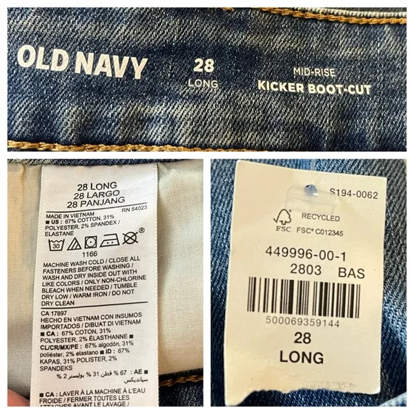 Old Navy Jeans NEW Mid Rise Kicker Boot Cut Light Wash Women’s Size 28L - Image 9