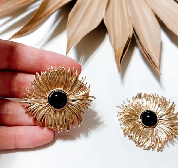 Flower statement earrings #719 - Image 3