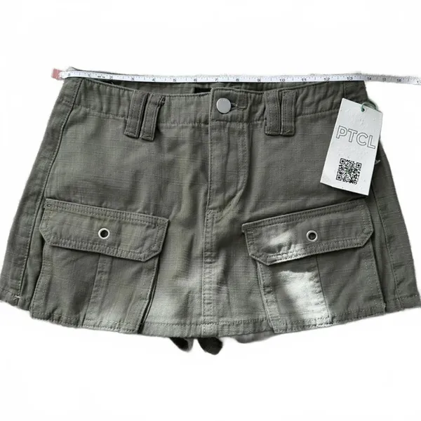 PTCL Cargo Pocket Mini Skort NWT Olive Green Size 26 - Image 3