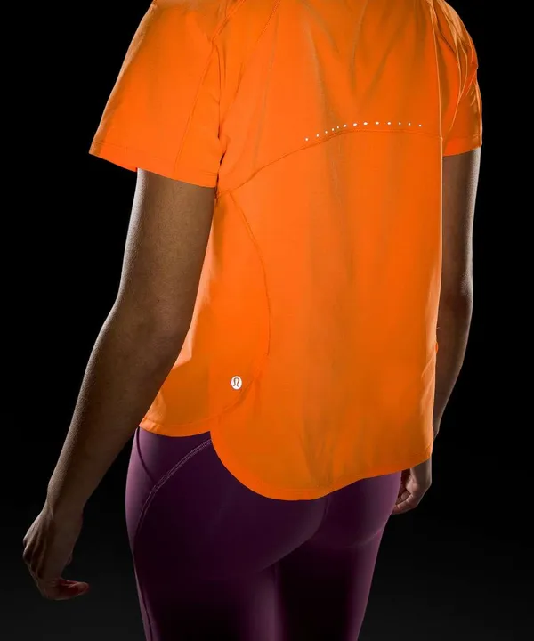 Lululemon Women’s Lightweight Stretch Run Short Sleeve Shirt Orange Soda Size 10 - Image 4