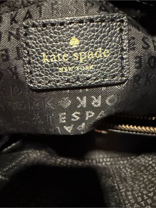 kate spade Black Leather Tote with Gold Hardware NON STRAP. - Image 14