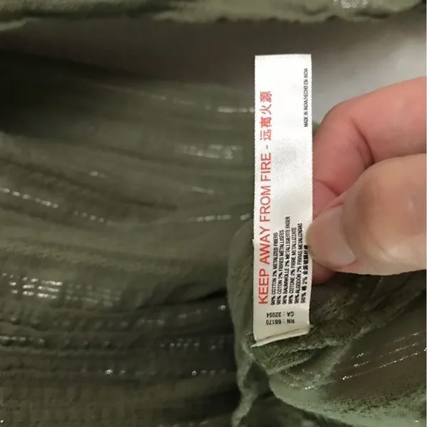 Anthropologie pin tuck moss green & metallic shirt dress S‎ - Image 10