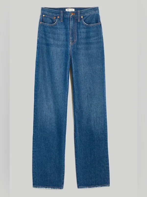 Madewell Baggy Straight‎ Jeans Sz 25 Worn Indigo Wash Dark Wash Hemp Blend NEW - Image 2
