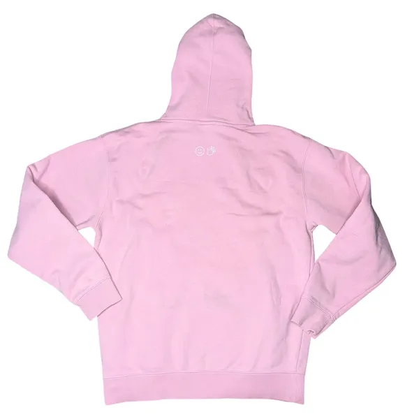 Glossier Hoodie Pullover Unisex Medium Pink Good Embroidered‎ Logo Fleece Pocket - Image 5