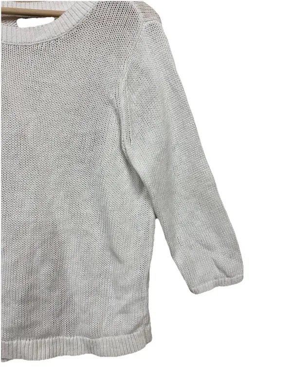 (RFB3) Banana Republic Womens XL Cream Open Back Sweater Crossover Knit Pullover - Image 4