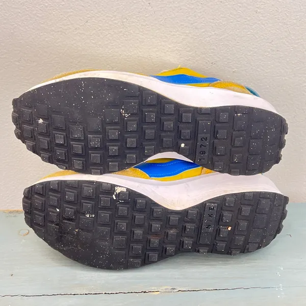 Nike Waffle One Yellow Blue Suede Mesh Sneakers DH9523-700 Womens 6.5 - Image 6