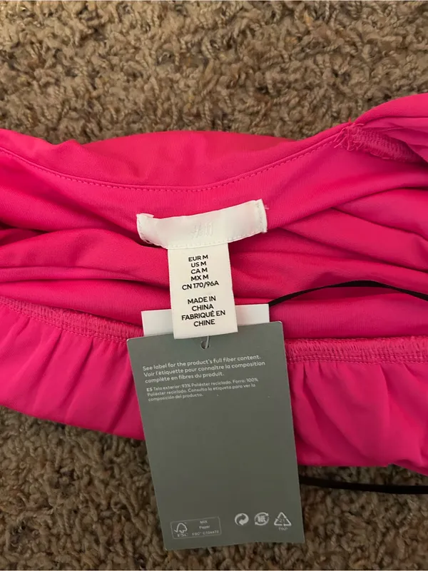 H&M Bright Pink One-Shoulder Tank - Image 3