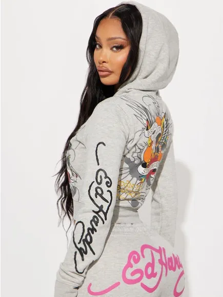 Ed Hardy Rose and Sword Full Zip Hoodie XS - Image 2
