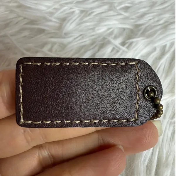 1.5" y2k COACH Bronze Brown Fob Bag Charm Hang tag Hangtag - Image 2
