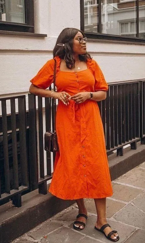 H&M Red Orange Dress - Image 3