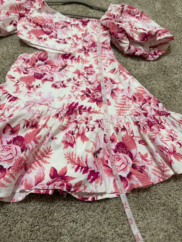 Hello Molly Sweetest Kind Pink Floral Cut Out Mini Dress size XS NWOT - Image 3