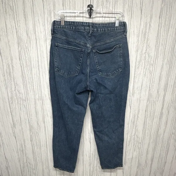 Old Navy Womens Size 12 Straight High Rise Medium Wash Blue Denim 5-Pocket - Image 4