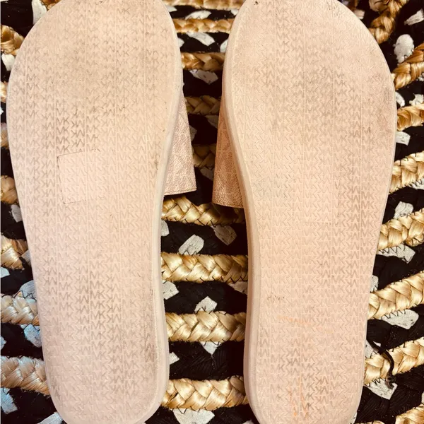 Michael Kors MK Signature Logo Print Wade Slide sandals in pink - Image 10