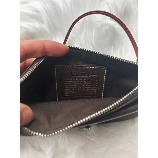 Coach vintage brown real leather clutch - Image 2