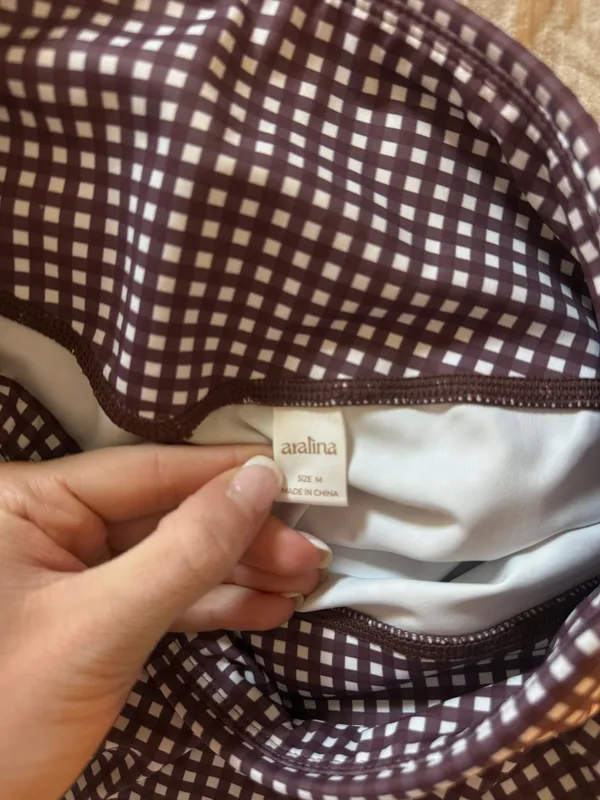 Gingham Biker Shorts Brown Size M - Image 3