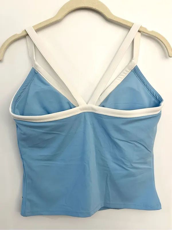 Vuori Sea Folly Blue All The Form V-neck Tank Size Medium NWOT - Image 6