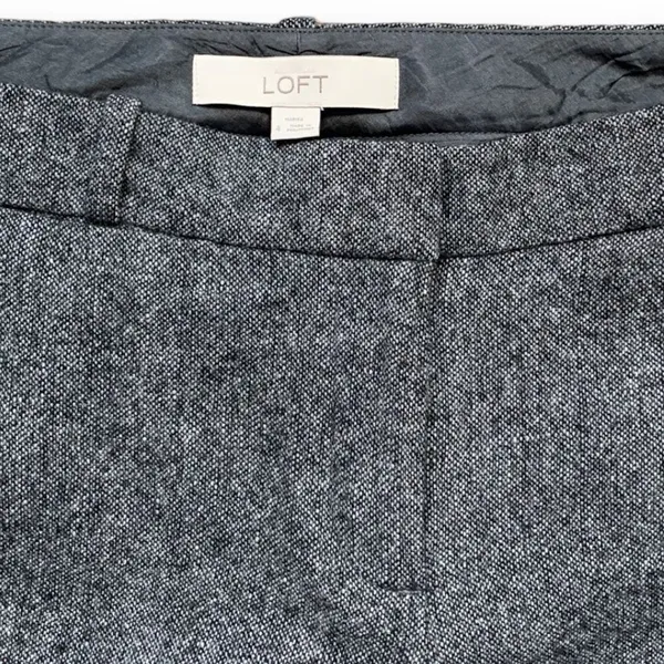 Loft Women's Gray‎ Wool Lined Flat Front Wide Leg Boot Cut Leg Pants Size 4 - Image 7