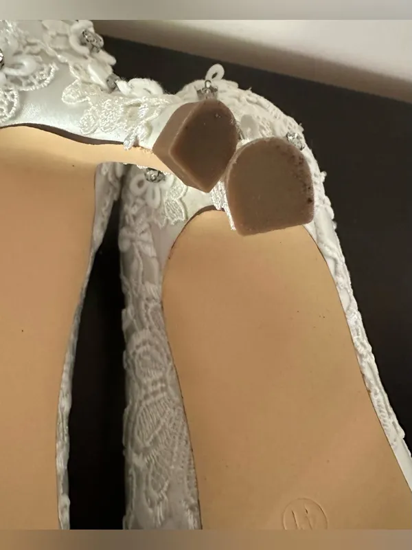 JIAJIA Elegant White/Ivory Lace Peep-Toe Heels - Bridal Women's Shoes - Image 11