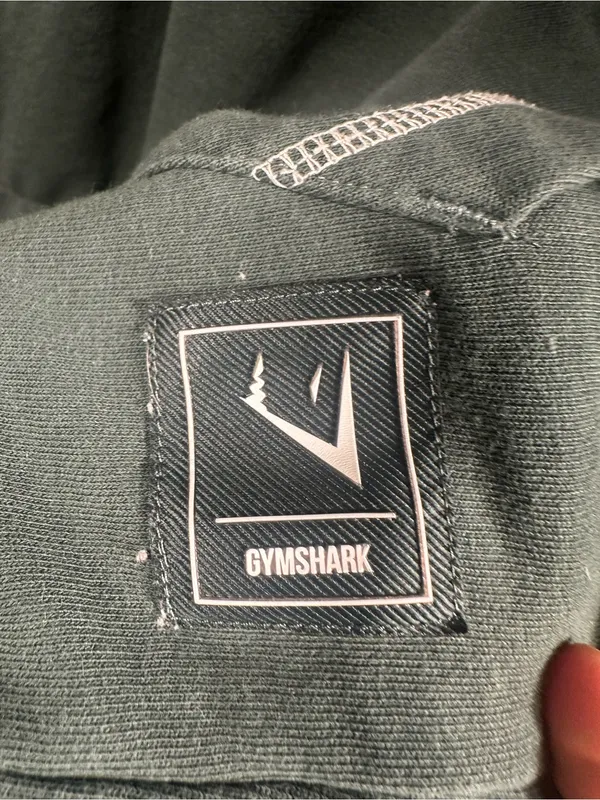 S361. Gymshark Women's Hooded Sweatshirt in Dark Green- fits up to large - Image 2