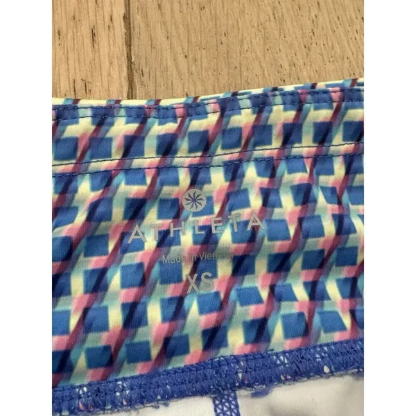 Athleta Multi Vivid Sonar Capri Running Leggings W/ Pockets Geometric Sz XS‎ - Image 5