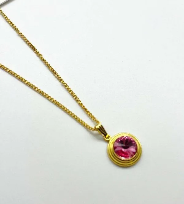 NWT Halos & Glories Gold Tone October Birth Month Birth Stone Pendant Necklace - Image 2