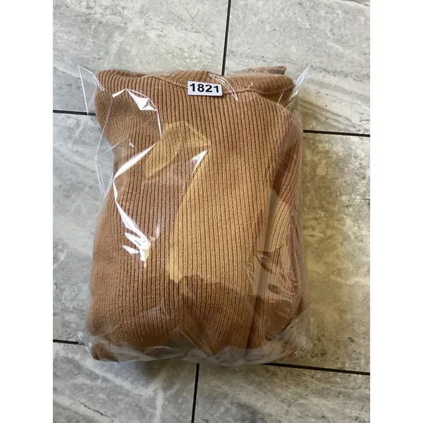 Free People Ottoman Slouchy Tunic Sweater Camel Brown Ribbed Knit Mock Neck S - Image 8