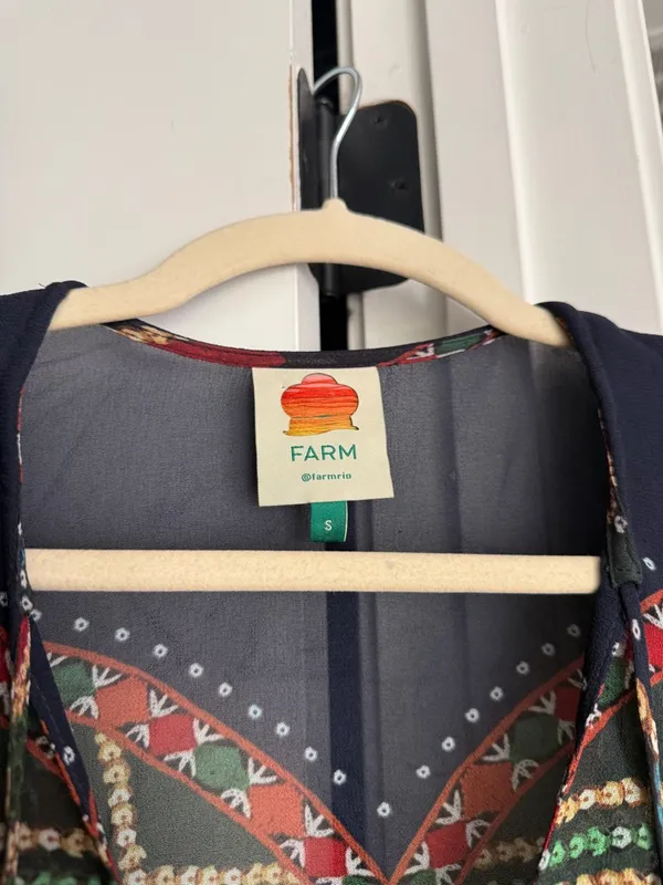 Farm Rio Tropical Shine mini‎ navy blue dress - Image 2