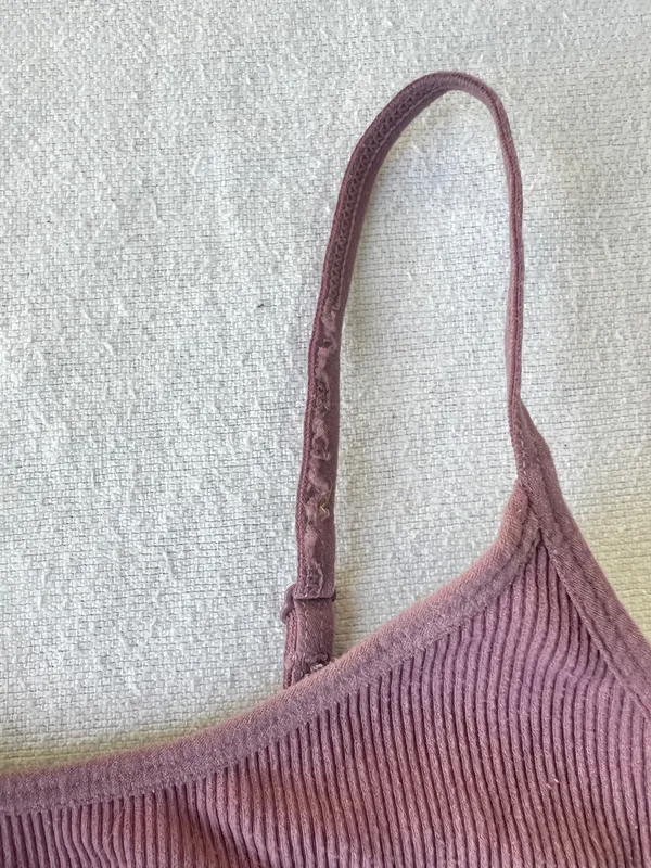 Women’s Purple Ribbed Cropped Tank Top - Image 4