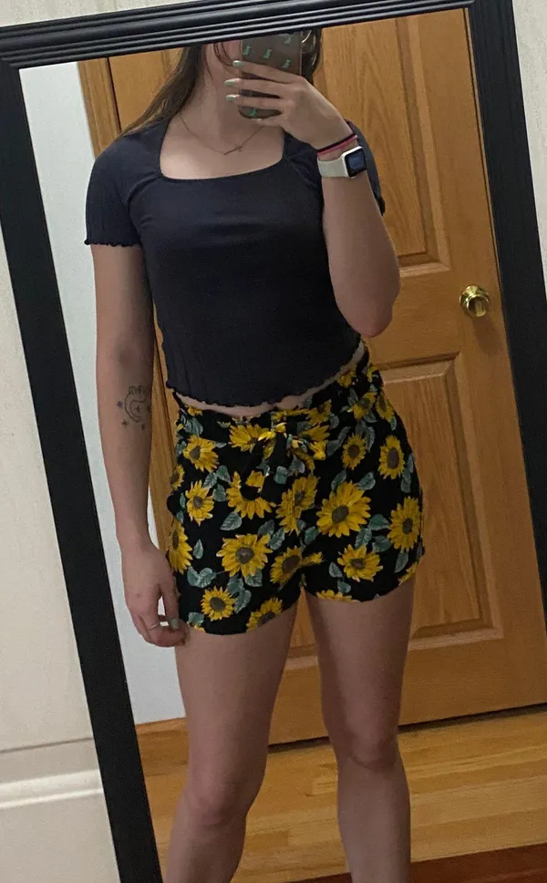 Divided Sunflowers Shorts - Image 2