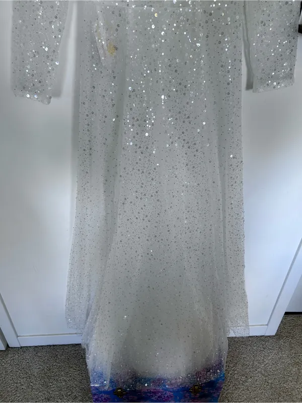 NWT Merry’s Bridal White Sequin Sheer V Neck Long Sleeve Wedding Gown Size 8 - Image 5