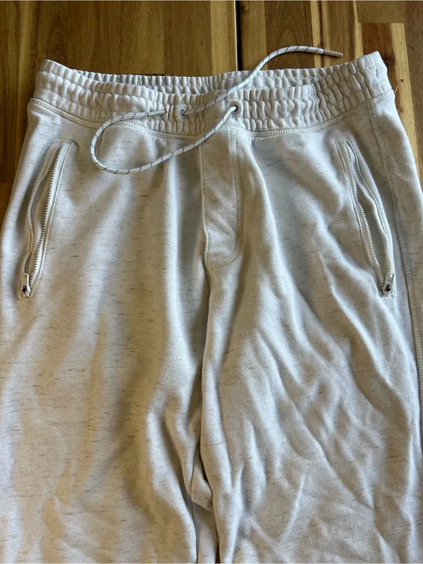 American Eagle Jogger Sweatpants Women’s Medium Cream Zip Pocket Lounge Pants - Image 3