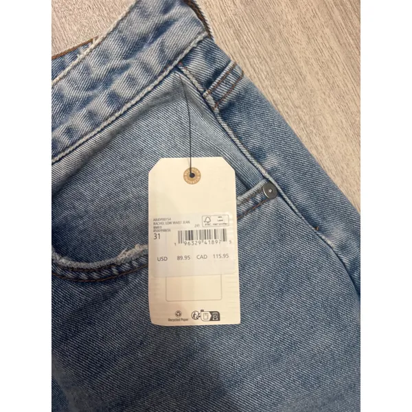Billabong Rachel Low Waist Jeans Medium Indigo Fade Wide Leg Denim 31 NEW - Image 6