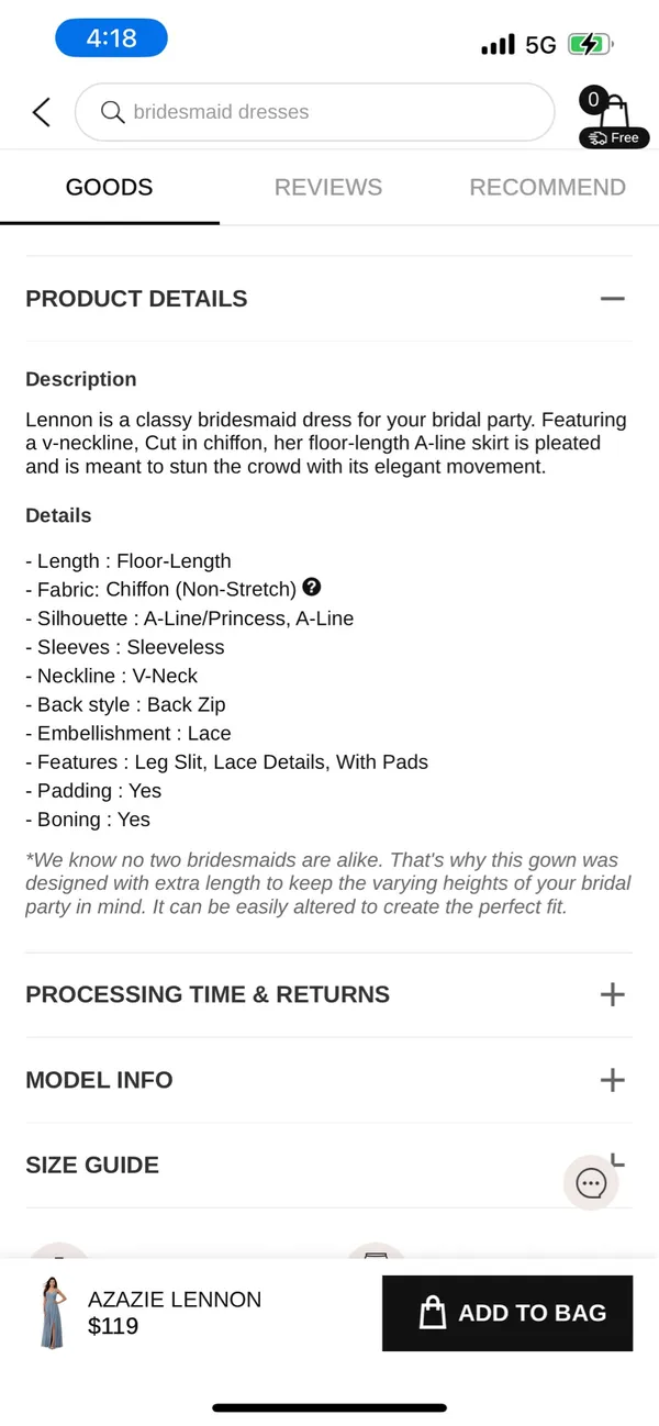Azazie Lennon Dusty Blue Chiffon Dress - Image 7