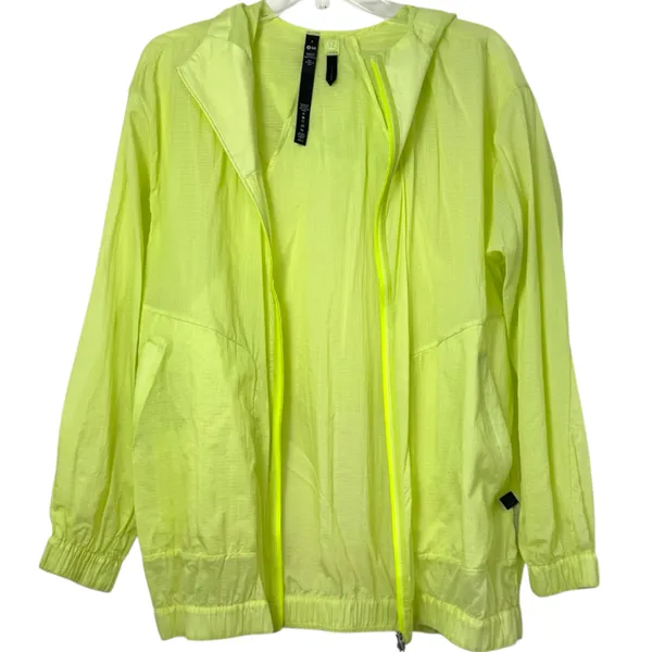 Lululemon Lab Translucent Lightweight Windbreaker Jacket Sz 8 Lime Green EUC - Image 2