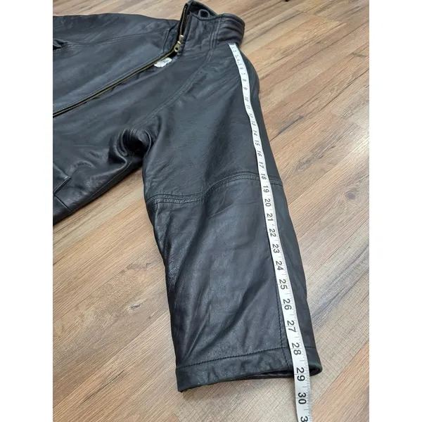 Marc New‎ York Leather Jacket Black Quilted Lined Zip Coat Women Small - Image 12