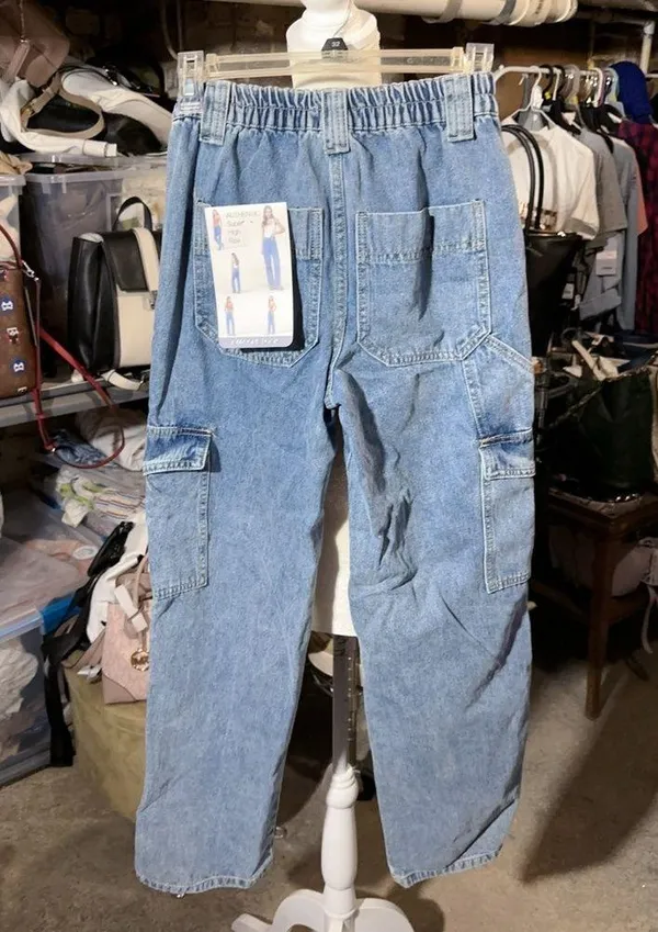 Simple society cargo straight high rise 00/23 PREMIUM Fabric AUTHENTIC denim - Image 2