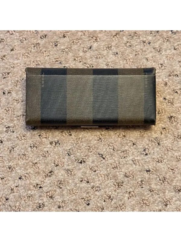 FENDI Occhiali hard eyeglass case Zucca striped pattern VINTAGE 1980's - Image 7