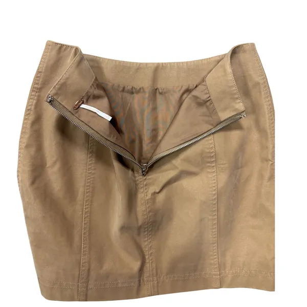 Free People Skirt Size 4 Modern Femme Vegan Leather Mini Camel Tan High Waisted - Image 5