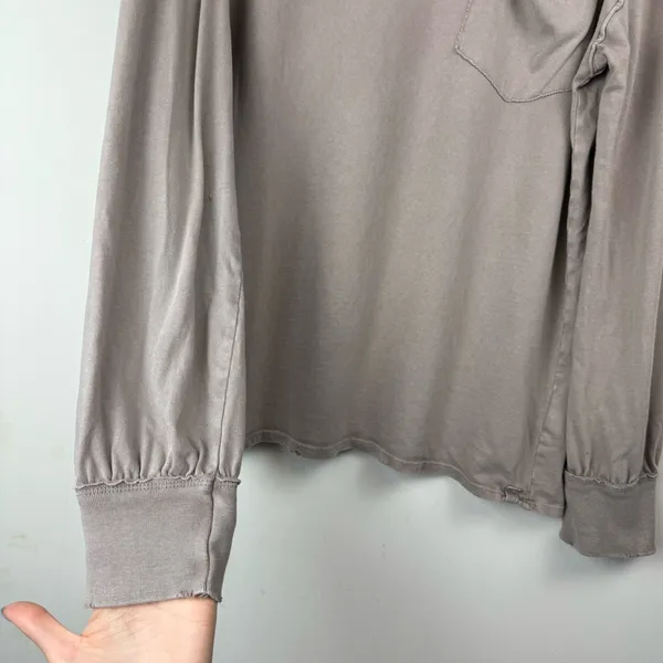 Free People We The Free Fade Into You Tee Sz XL Taupe Long Sleeve Top - Image 7