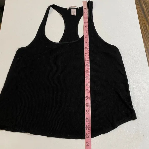 Victoria’s Secret Black Ribbed Racerback Tank Top Size S Lounge Basic - Image 6