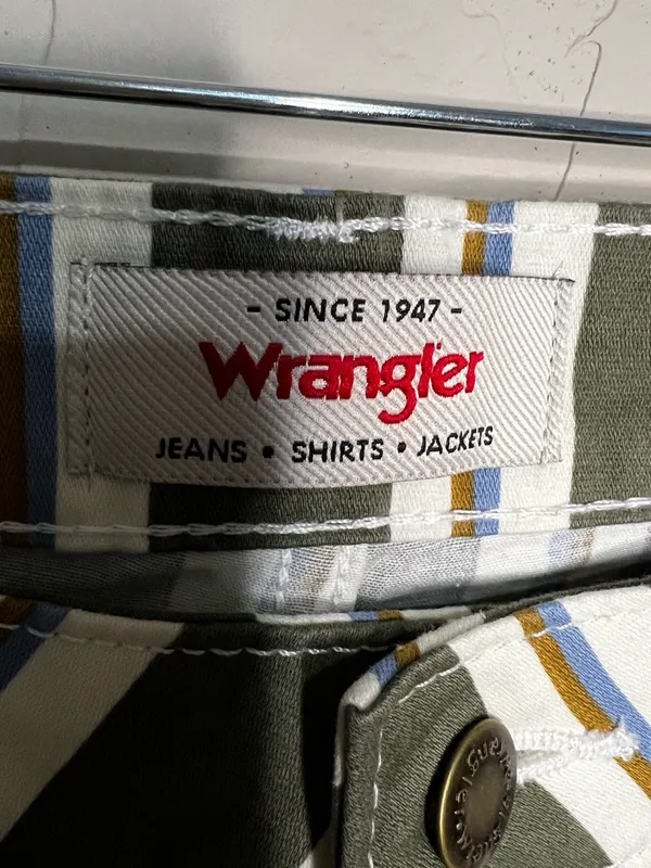 Wrangler NWT Fierce Moss Green Striped Flare Western Cowgirl‎ Boho Pants - Image 8