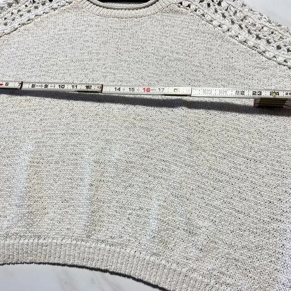 Moth Anthropologie White Oversized crochet white sweater size XS - Image 7