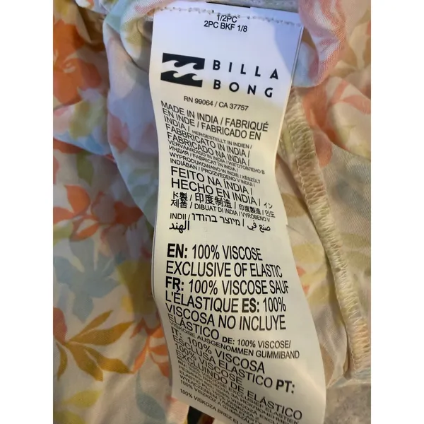 Billabong Enchant Me Floral Mini Dress Pink Yellow Blue Ruffle S resort dainty y - Image 7