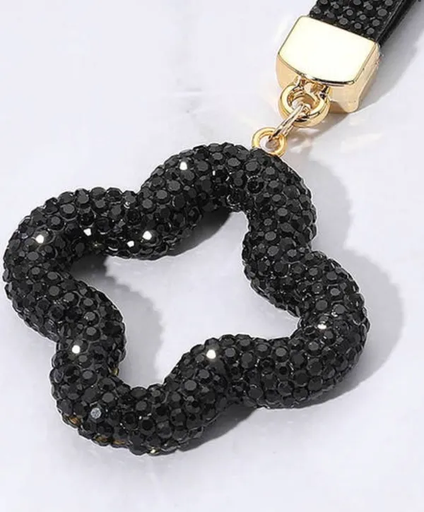 Bling Studded Quatrefoil Keychain / Bag Charm - Image 2