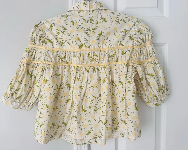 Anthropologie The Leandra Shirred Yoke Blouse by Maeve, Size XS - Image 10
