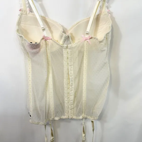 Victoria's Secret Sexy Little Things‎ 36B Bustier Ivory Corset Garter Y2K 175 - Image 13