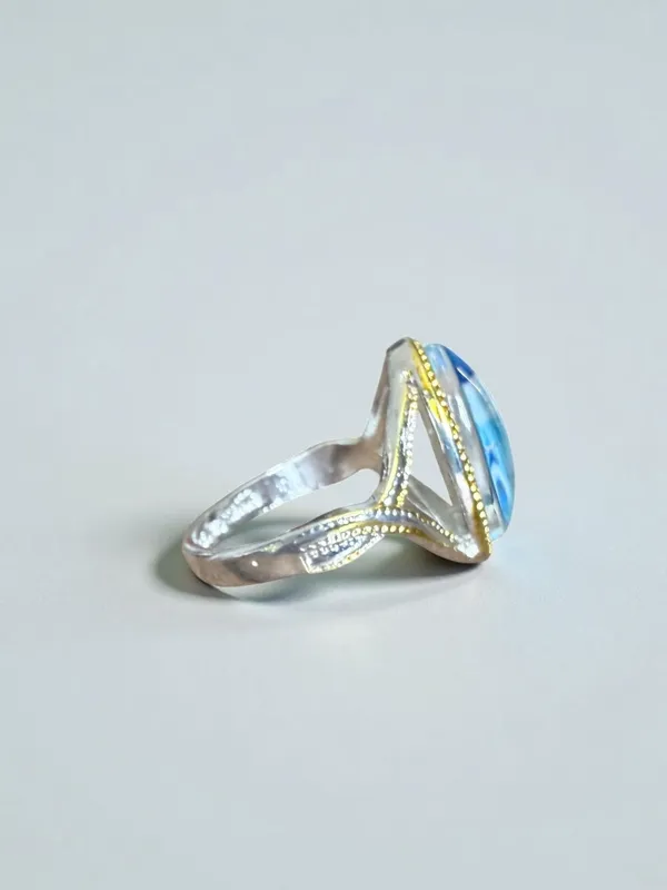 Lighthouse 2 Tone Ring Blue Size 6.5 - Image 4
