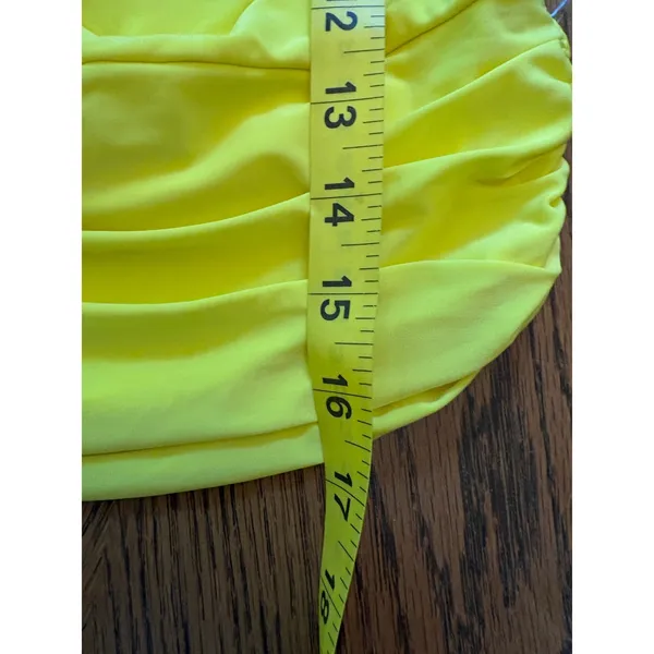 Windsor Yellow Ruched Halter Top and Ruffle Mini Skirt Set 17553ST-T XS - Image 5